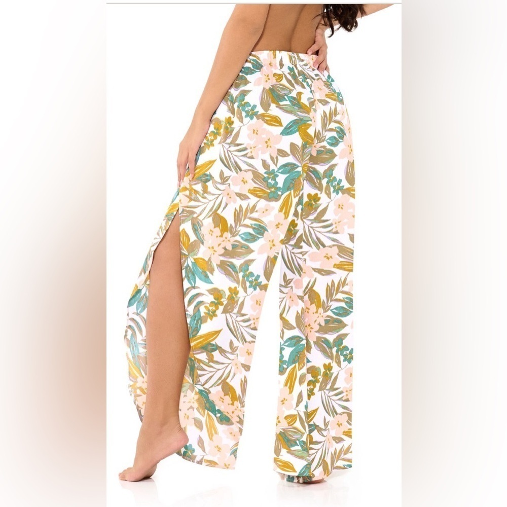 NWT WNS Fresh Water Tropical Swim Slide Slit Pants Sz Large - Picture 3 of 5
